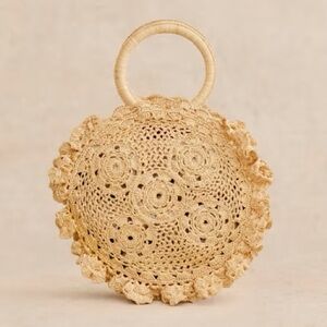 Sezane Zina Raffia Bag Purse. Natural